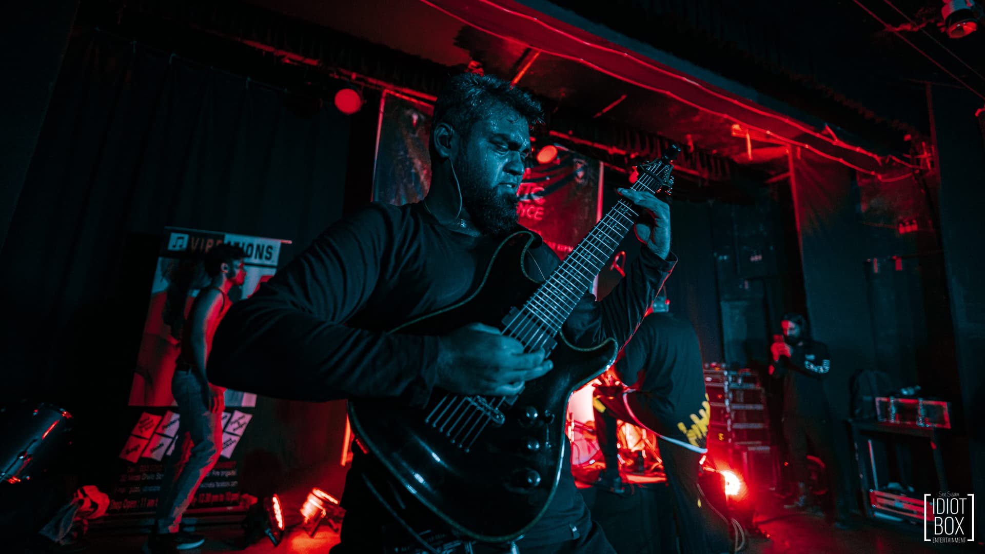 Amit Dutta performing guitar for Disquietude Vengeance.